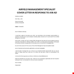 Airfield Management Specialist cover letter example document template