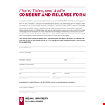 Sign Our Photo Release Form to Give Parent and Participant Consent for Recordings example document template