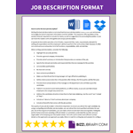 Job Description Template example document template