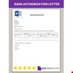 Bank Authorization Letter example document template