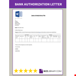 Bank Authorization Letter example document template 