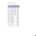 Occupational Therapy Schedule Template example document template