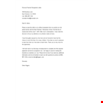 Personal Teacher Resignation Letter example document template
