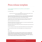 Press Release Template for Leukemia Research example document template