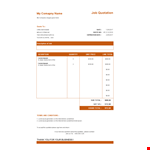 Job Quotation Template - Create and Customize Quotes Easily example document template