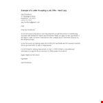 Job Acceptance Letter example document template