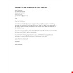 Job Acceptance Letter example document template 
