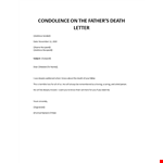 Condolence Father Death example document template