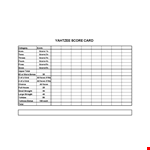 Yahtzee Score Sheet example document template