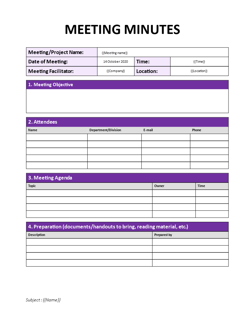 Meeting Minutes Template