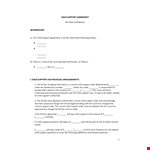 Child Support Agreement - Support Agreement for Parties example document template
