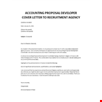 Accounting Proposal Developer Cover letter example document template