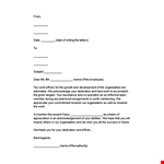 Recognition Letter for Efforts | Rewards Excellence example document template 