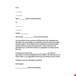 Recognition Letter for Efforts | Rewards Excellence example document template