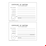 Free Baptism Certificate Template example document template