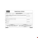 Used Vehicle Bill Of Sale Template example document template