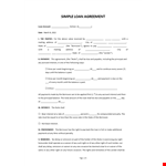 Simple Loan Agreement example document template 