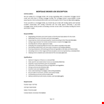 Mortgage Broker Job Description example document template