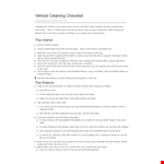 Vehicle Cleaning Checklist Template Word example document template