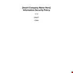 Company Security Policy: Ensuring Information Protection and Security example document template