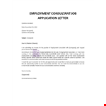 HR Consultant Job Application Letter example document template