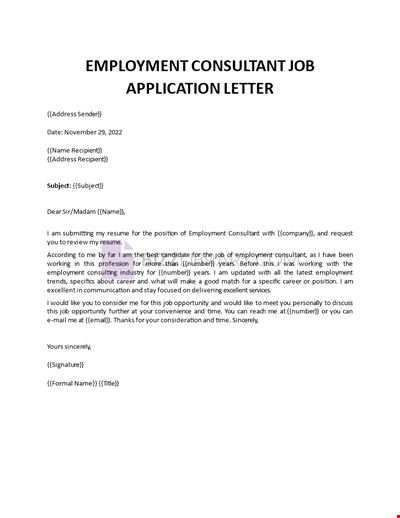 HR Consultant Job Application Letter