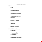 Science Lab Report Template | Includes Evaluation, Conclusion & Variables example document template