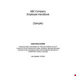 Comprehensive Employee Handbook Template - Ensure Compliance & Streamline HR Processes example document template