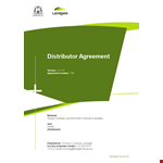 Distribution Agreement | Manage Agreements, Locations & Distributors example document template