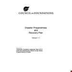 Create a Strong Foundation with our Disaster Recovery Plan Template | Emergency Ready example document template