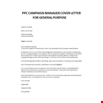 PPC Campaign Manager application letter example document template