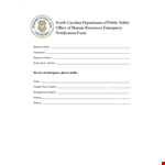 Hr Employee Emergency Notification Form example document template