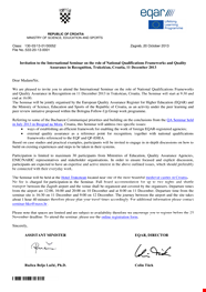 Formal Invitation Letter Sample For Seminar
