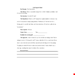 Lab Report Sheet example document template