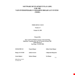 Software Development Plan Example - Project for NISBS Software Development example document template