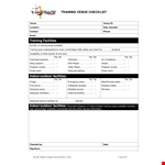 Training Venue Checklist Template example document template