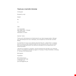 Thank You E Mail After Interview Template example document template 