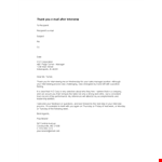 Thank You E Mail After Interview Template example document template