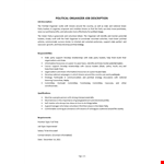 Political Organizer Job Description  example document template