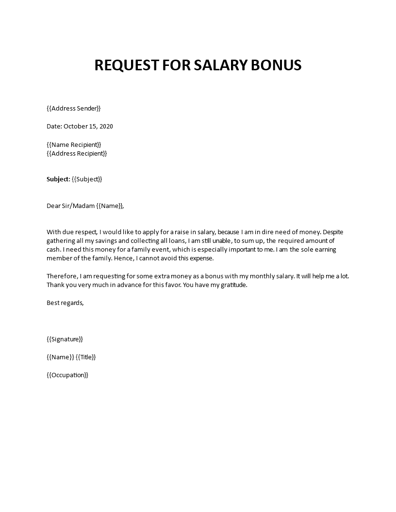 Application letter to boss asking for a higher salary Pertaining To Salary Increase Letter To Employer Template