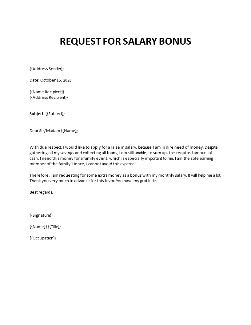 Application letter to boss asking for a higher salary