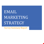 Email Marketing Strategy Survey Summary Report example document template