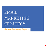 Email Marketing Strategy Survey Summary Report example document template 