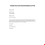 Thank you for your business letter example document template