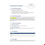 Effective Communication Plan Template for Successful Events - Download Now example document template
