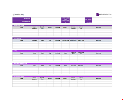 Itinerary Template