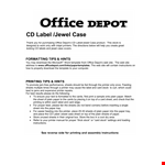 Cd Case Template example document template