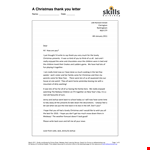 Christmas Thank You Letter Template example document template
