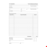 Expense Report Template - Simplify Reimbursement for Payee example document template
