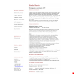 Company Secretary example document template